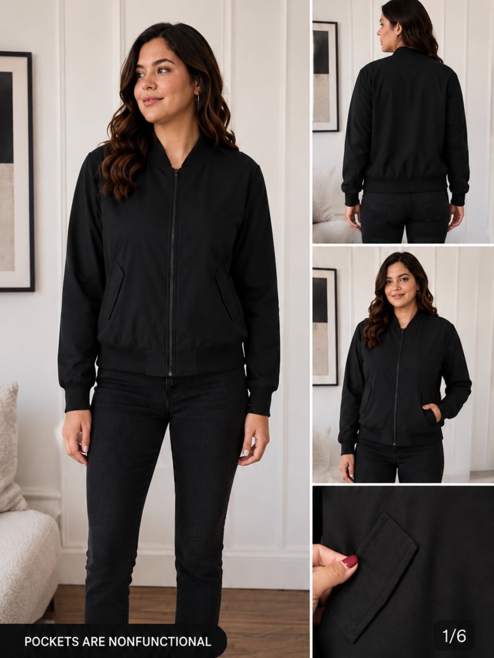 Woman’s Black Bomber Jacket